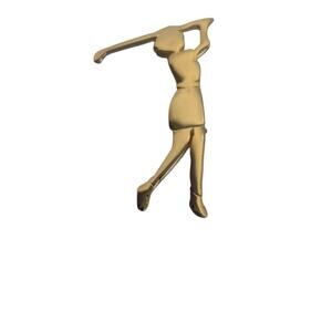 Ultra Crafts vintage style GOld Tone lady golfer pin brooch